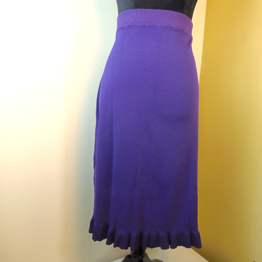 Plus 1X Pull On Plus Purple Skirt w/Ruffle Hem Bold Business Celebration